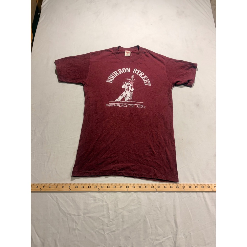 Vintage Sport-T by Stedman Bourbon Street Jazz T-Shirt Maroon Single Stitch Med